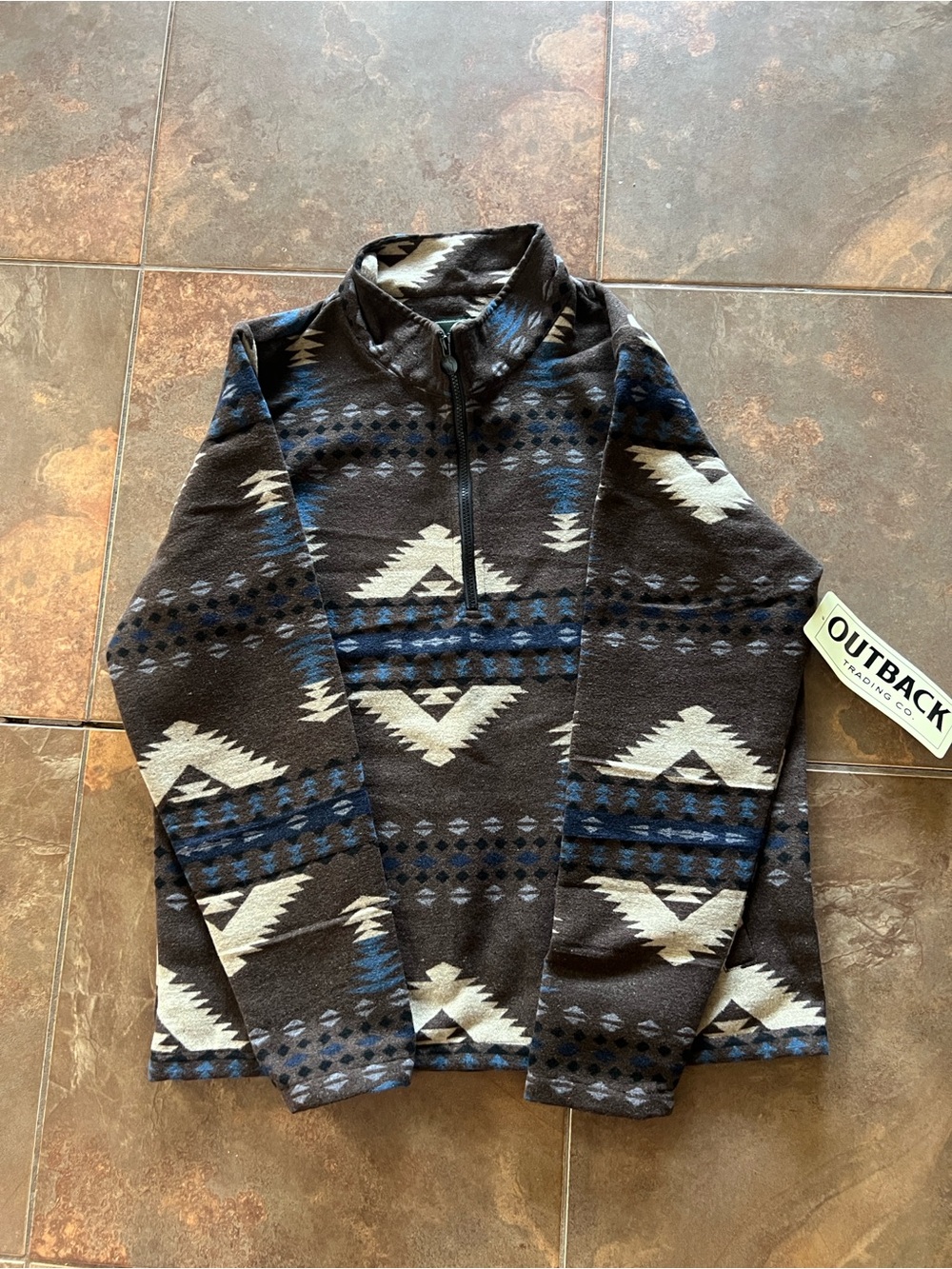 Men's Black Aztec Half-Zip Pullover Sweater